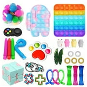 Emmababy 21/20/27/30Pcs Stress Relief Finger Press Bubble Fidget Toys Set