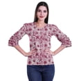 thumbnail image 1 of Moomaya Printed Ruffle Shirt Women Party Top Short T-Shirt Top Summer Clothing, 1 of 4