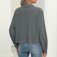 thumbnail image 6 of XPMWRP Women's Fashion Corduroy Shackets Button Down Lapel Long Sleeve Solid Color Jackets Fall Winter Trendy Loose Clothes Gray XL, 6 of 7
