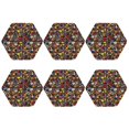 thumbnail image 2 of Pofeuu Spring And Summer Flowers Print Leather Coasters Set of 6, Round Cups Mugs Mat Pad for Home Kitchen Heat Resistant Drink Coasters,Hexagon, 2 of 7