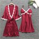 thumbnail image 5 of Gibobby conjunto de bragas Ropa de dormir 5PC Lencería Vestido Traje Mujeres Sexy Encaje Ropa de dormir Ropa interior Íntima(Vino, XXXL), 5 of 5