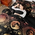 thumbnail image 4 of Homewish Boho Bohemain Theme 7-Piece Twin Bedding Sets,Retro Sun Moon Bedding Comforter Set,Gold Black Sheet Sets For Teens,Super Cozy Room Decor Reversible, 4 of 8