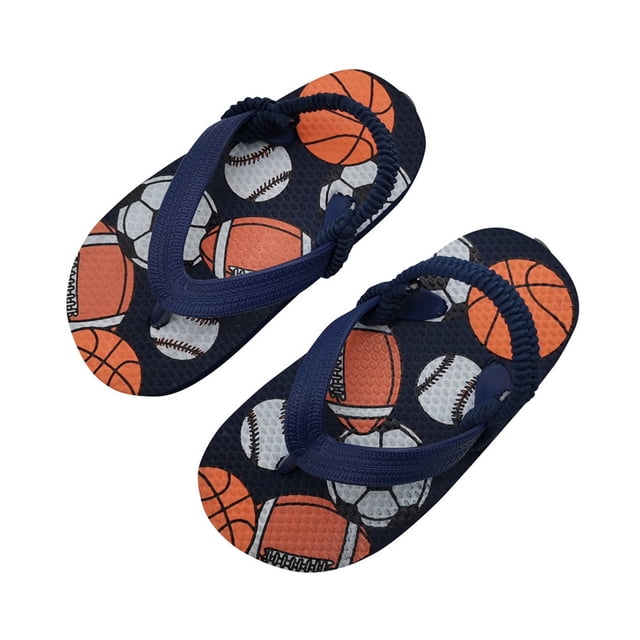 MIASHUI Kids Flip Flops Sandals Boys Girls Beach Pool Shoes Summer Slippers with Back Strap,Light Blue,2-3 Years