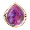 thumbnail image 3 of Purple Turquoise Golden Teardrop Ring, 3 of 3
