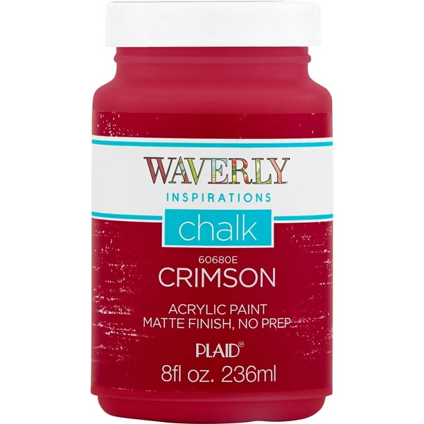 Waverly Inspirations 60680E Chalk Paint, Ultra Matte, Crimson, 8 fl oz