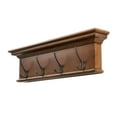 thumbnail image 2 of Home Wall Decorative Antique Brass Hardware 4 Hook Coat Rack, Brown, 2 of 7