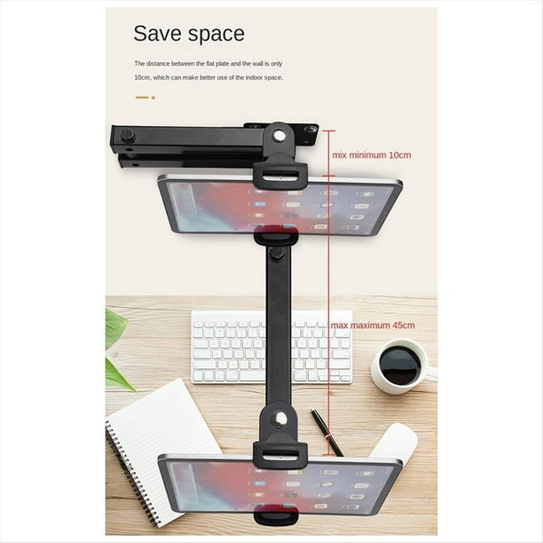 Soporte de Pared para Tableta, Brazo Ajustable, Soporte para Teléfono Móvil Elástico de 4 A 13 Pulgadas