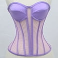 thumbnail image 2 of Kaemgyyd Women's Corset Top Plus Size Waist Trainer Corset Shapewear Vintage Renaissance Mesh Lace up Body Shaper Trendy Clothes, 2 of 7