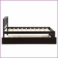 thumbnail image 2 of Twin Size Solid Pine Wood Platform Bed with Trundle, No Box Spring Needed, Espresso for Guest/Bedroom, 2 of 11