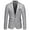 Grey, variant on Men's Blazers & Suit Jackets, Mens Casual Autumn and Winter Trend Collar Single Two Buttons Slim Fit Round Hem Pockett Jacket Small Suit Sky Blue 5Xl