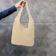 thumbnail image 3 of Bolso de mano beige de moda, multifuncional, informal, para playa, de gran capacidad, tejido artesanal, para guardar cosas, para damas y niñas., 3 of 6