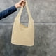 thumbnail image 3 of Bolso de mano beige de moda, multifuncional, informal, para playa, de gran capacidad, tejido artesanal, para guardar cosas, para damas y niñas., 3 of 6