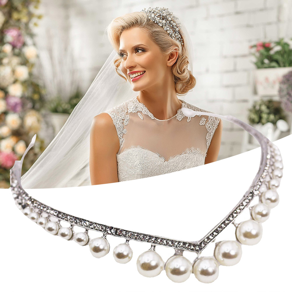 Pearl Tiara Vintage Wedding Tiaras Crown for Girls Women Bride