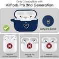 thumbnail image 4 of wqlpp-Compatible with AirPods Pro 2 Case Cover 2022, Soft Silicone Case with Gold Heart Pattern for AirPods Pro 2nd Generation Case with Cute Butterfly Keychain for Girls Women (Midnight Blue), 4 of 4