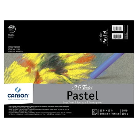 Canson Mi-Teintes Paper Pad, 12in x 16in, Grays, 24 Sheets/Pad