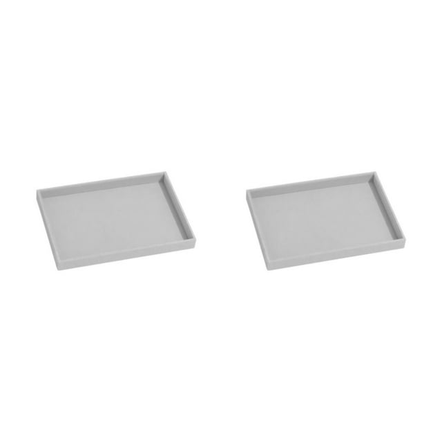Transemion Stackable Jewelry Trays Impact-resistant Smooth Line Jewelry Boutiques Wide Application Cloth Jewelry Display Tray Grey 2Set