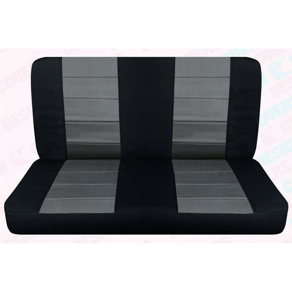 Design Covers Fits 1977-1994 Ford F150 Seat Covers Front Bench Cotton Blend Black and Charcoal