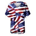 thumbnail image 5 of Jacenvly Summer Patriotic Clothing Misses Crewneck Print Tees Short Sleeve T Shirt Blouse Loose Tops, 5 of 5