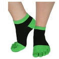 thumbnail image 1 of Mato & Hash 5 Toe Active Athletic Performance Sport Toe Socks  - 6PK Black/Bright Green CA7000SP M/L, 1 of 4