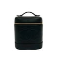 thumbnail image 1 of Pre-Owned CHANEL Coco Mark Caviar Skin Vanity Bag Mini Handbag Black 28298 (Good), 1 of 9