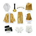 thumbnail image 4 of Men’s Santa Claus Costume Set – 12-Piece Christmas Suit with Gold Foil Print, Laser Patent Leather Jacket & Pants, Holiday Performance Outfit, 4 of 9