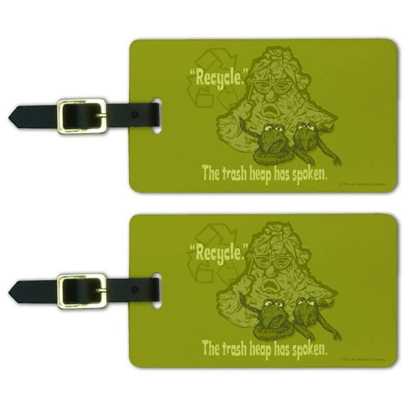 Recycle The Trash Heap Has Spoken Fraggle Rock Luggage ID Tags Suitcase Carry-On Cards - Set of 2