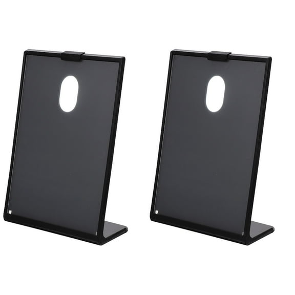 FRCOLOR 2pcs Slant Back Menu Stand Clear Design Menu Stand Desk Practical Label Stand Plastic Paper Holder