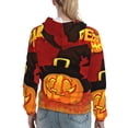 thumbnail image 7 of Sikiie Halloween Pumpkin Women's Casual Hoodies Long Sleeve Lightweight Pullover Tops Loose Sweatshirt-XX-Large, 7 of 7