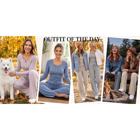 UVN Two Piece Sets for Women Fall Long Sleeve Ruched Tops and Wide Leg Pants Outfits Ladies Fashion Casual Lounge Sets
