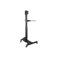 thumbnail image 2 of StarTech.com Mobile Standing Workstation with Monitor Mount, CPU/PC Holder, Height Adjustable Desktop Computer Cart, Standing Workstation, Black, 2 of 20