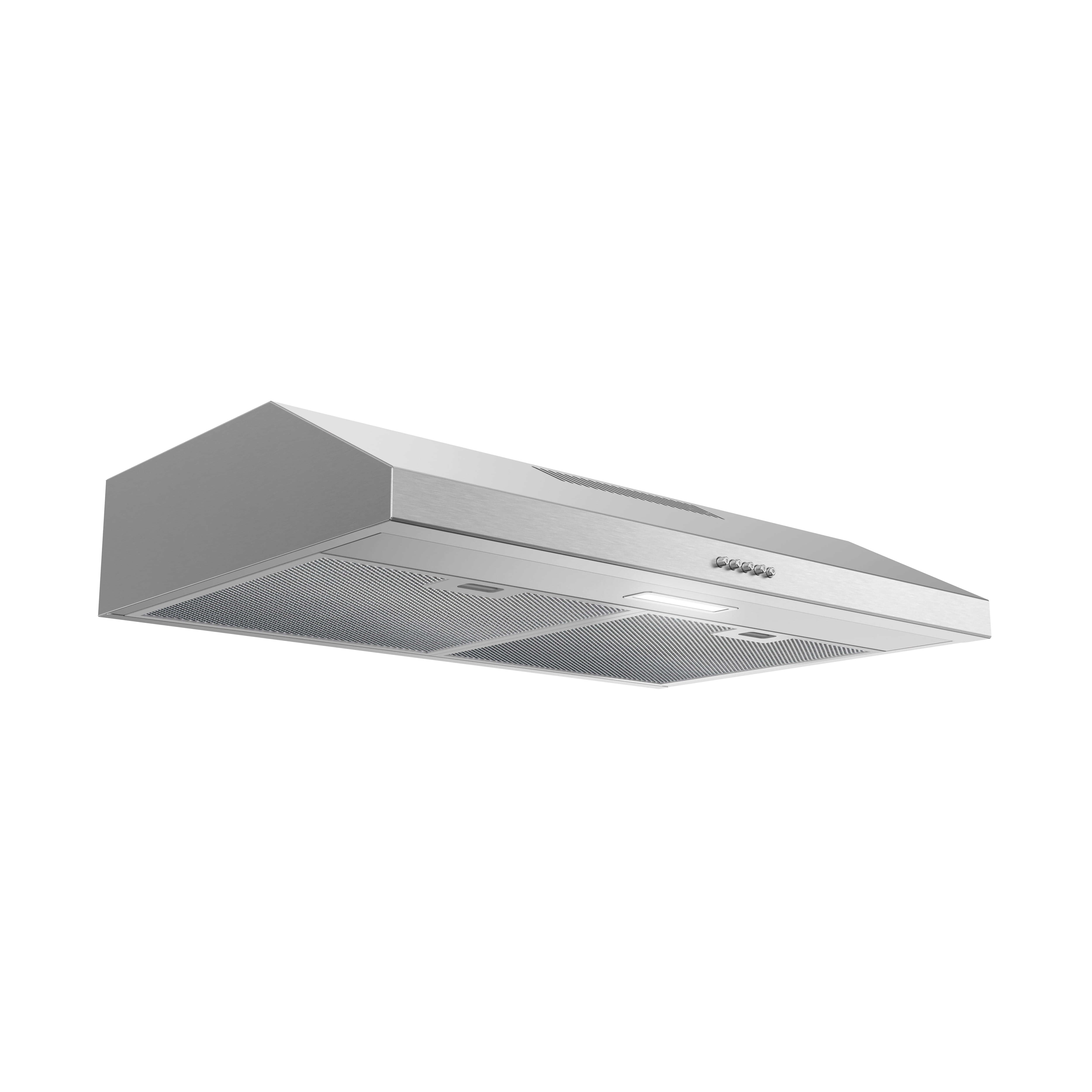 Streamline 30 in. Valmorea Ductless Undermount 80 CFM Range Hood in Brushed Stainless Steel with Mesh Filters, Push Button Control, LED Light
