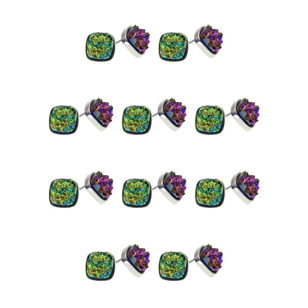 Qarigey Pendientes de tuerca elegantes, estilo Simple, accesorios de decoración de moda, pendientes de tuerca pequeños con estilo para chicas jóvenes, tipo 9 10piezas Qarigey CBP374563