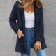 thumbnail image 1 of Cárdigan de invierno para mujer, de manga larga, de color liso, de punto, con doble bolsillo y capucha, de polar, chaqueta, abrigo para mujer, 1 of 5