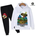 thumbnail image 1 of Ropa de Super Mario para niños, sudadera informal, chándal para niños, traje deportivo para niños, Sudadera con capucha y pantalones, traje de 2 piezas, 1 of 1