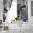 thumbnail image 5 of Black Cows Blackout Curtains for Bedroom, Country Pink Spring Floral Elegant Farmhouse Wooden Thermal Insulated Kitchen Drapes with Grommets, Light Blocking Window Treatment, 2 Panels 52" x 96", 5 of 7