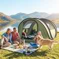 thumbnail image 2 of Outsunny Pop-Up Camping Tent for 4-5 Person, Green, 2 of 10
