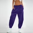 thumbnail image 2 of BRDFRL Womens Sweatpants with Pockets Cotton Solid Color Drawstring Women's Pants with Pockets Sweat Pants Trousers Purple M, 2 of 7
