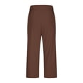 thumbnail image 4 of Women's Pull-On Pants High Waisted Elastic Yoga Cropped Summer Trousers - 2025 Lightweight Casual | Yubnlvae (Brown | S), 4 of 6