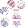 thumbnail image 4 of Esaierr Toddler Baby Girls 3 Piece Swimsuits Bikini Set Bathing Suit With Hairbands Newborn Girls Fish Scale halter Bathing Suit Outfit for 6 months-5 years, 4 of 7