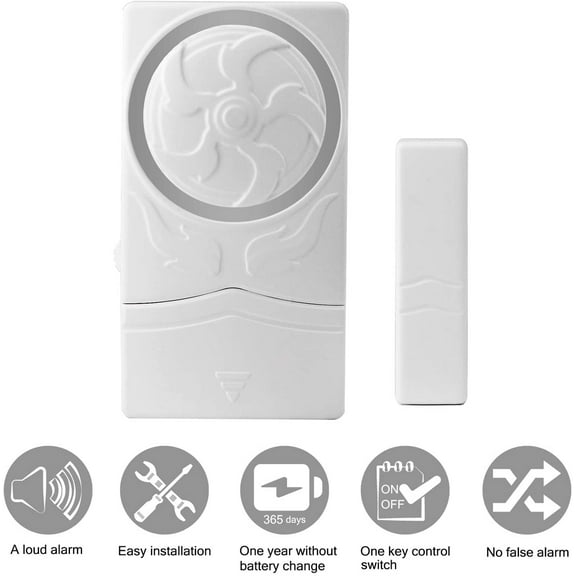 GREENCYCLE 1 Set Wireless Entry Home Door Window Burglar Alarm Safety Security Burglar Alert System Magnetic Sensor Emergency Doorbell Chime