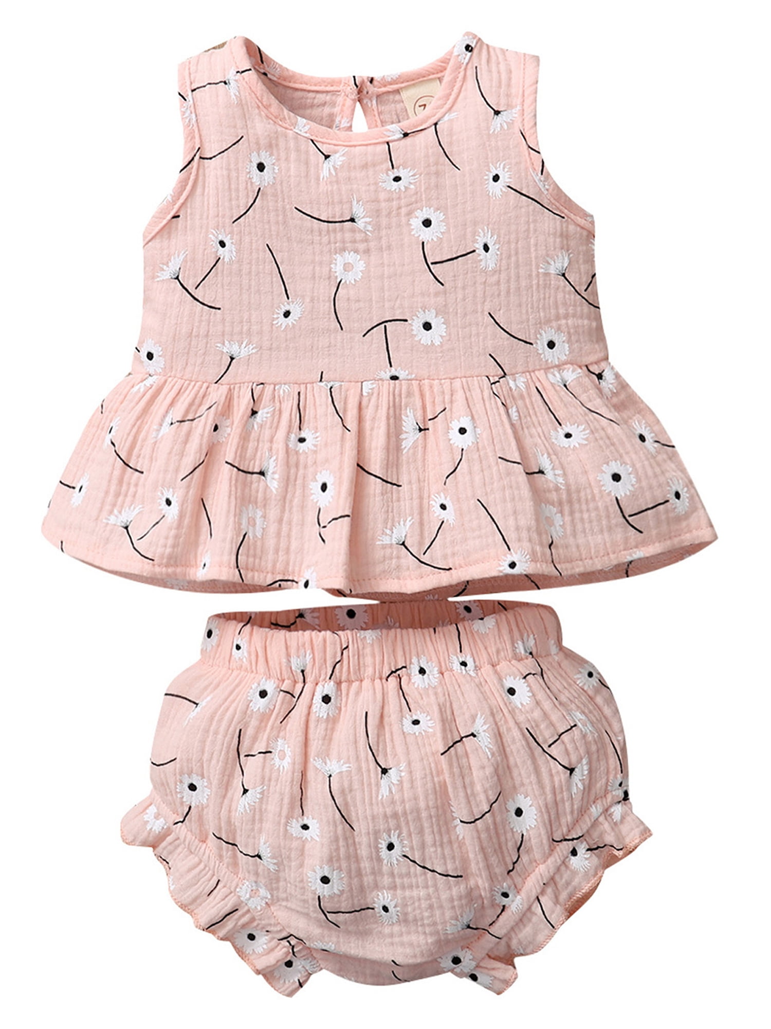 Girls Baby 3 Piece Summer Daisy Dress & Teddy Bear Bodysuit Vest Set Newborn Girls Baby 3 Piece Summer Daisy Dress & Teddy Bear Bodysuit Vest Set Newborn