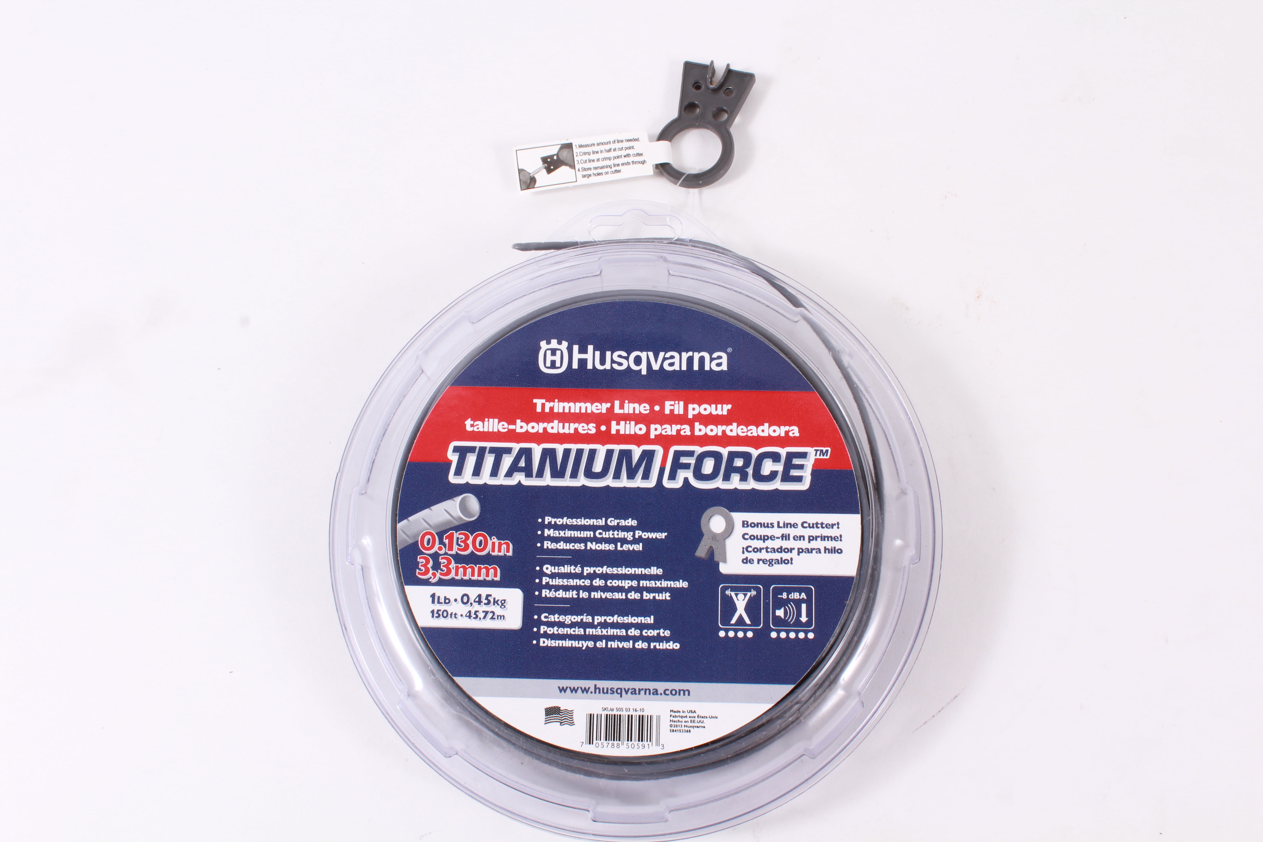 HUSQVARNA Titanium Force Trimmer Line 0.105" 50' With Line Cutter 