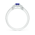 thumbnail image 2 of ANGARA Natural Vintage Inspired Tanzanite Milgrain Ring with Diamond Halo in 14K White Gold for Women (Size-5mm) | December Birthstone, Anniversary, Jewelry Gift for Women | Natural Tanzanite Ring, 2 of 10