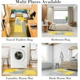thumbnail image 6 of 2 Pieces Kitchen Rugs, Abstract Anti Fatigue Non Slip Foam Cushioned Grey and Yellow Art Painting Comfort Indoor Floor Mat Runner Rug Set for Laundry Office Sink Bathroom (17"x48"+17"x24"), 6 of 6