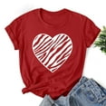 thumbnail image 3 of Charella Short Sleeve Shirts for Women Valentines Day Gifts Crewneck T-shirt 2025 Trendy Tops,Red,XXXL, 3 of 3