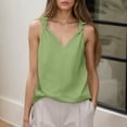thumbnail image 3 of Tank Tops for Women Business Casual V Neck Knotted Sleeveless Blouse Trendy Dressy Work Shirt Summer Outfits, 3 of 3