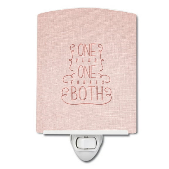 Caroline's Treasures BB5461CNL One Plus One Equals Both Ceramic Night Light, 6x4x3", multicolor