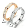 thumbnail image 3 of Stainless Steel AAA Princess CZ Band Men Women's Silver Rose Gold Ring Size 6-11, 3 of 6