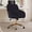 Black+ Gold, variant on Peispie Velvet Office Chair 300lbs, Mid Back Vanity Chair, Modern Swivel Desk Chair with Silver Base, Upholstered Computer Task Chair for Bedroom, Blue