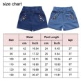 thumbnail image 2 of 2-7T Summer Kids Little Girls Embroidered Elastic Waist Denim Shorts, 2 of 9